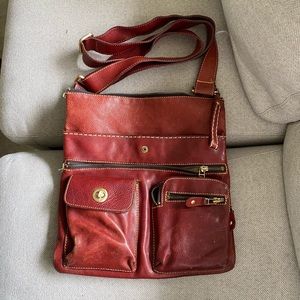 Roots Leather Crossbody Bag